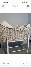 White Wicker Moses Basket With