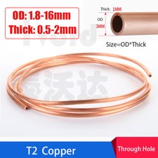 T2 Copper Tube Wall Thickness 0.5/0.6/0.7/0.8/1/1.5/2mm Water/Gas/Oil Soft Coil