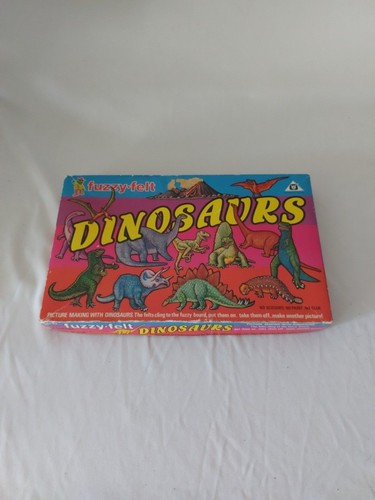 Vintage fuzzy felt dinosaurs - vintage,