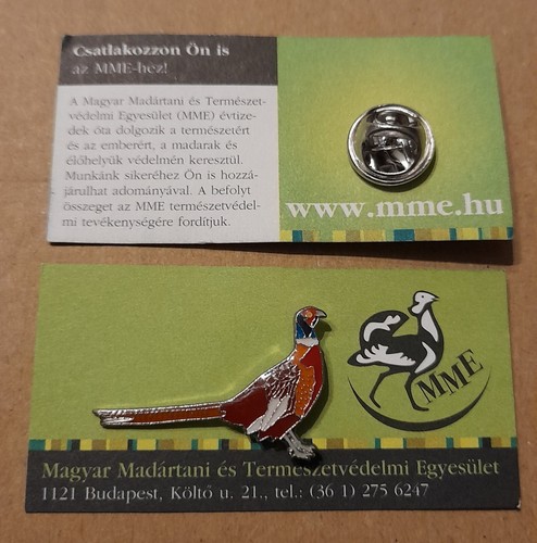 Mme pheasant charity pin badge - mme,
