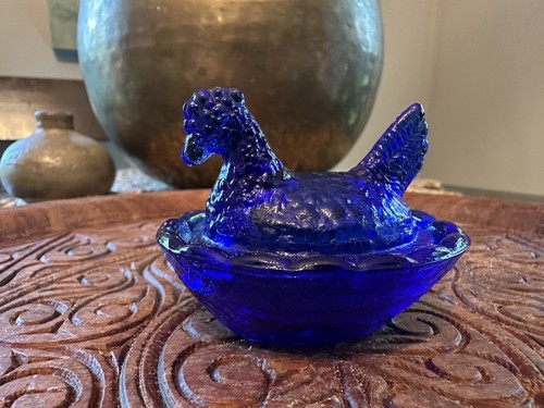 Miniature cobalt blue glass - ,