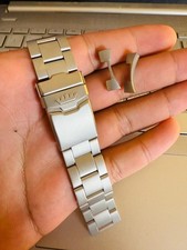 NEW 20mm FORTIS GENTS WATCH STRAP IN MATTE (BRUSHED) FINISH CURVED ENDS,GENUINE