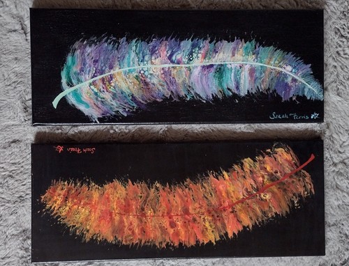 Set feather paintings - set, of