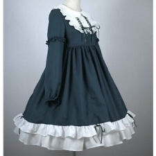 Women Girl Japanese Lolita Dress Cosplay Kawaii Ruffle Puff Sleeve Cosplay Retro