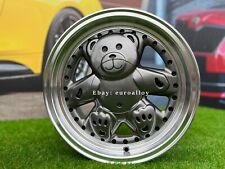 4 x 15 Inch 4x100 Teddy Bear Style Grey JDM Wheels: Fits For Honda Volkswagen
