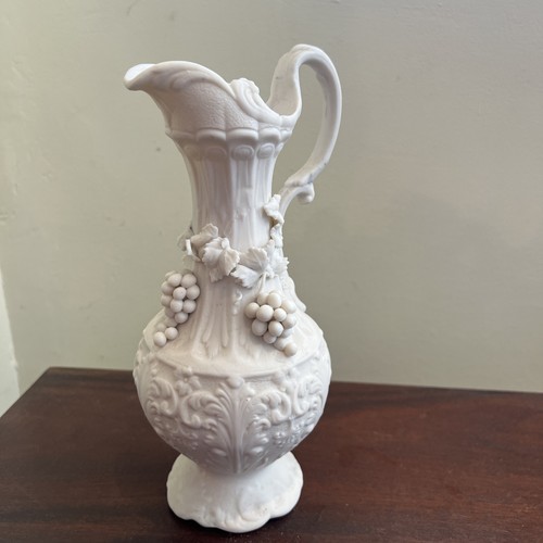 Victorian parian ware ewer - parian,