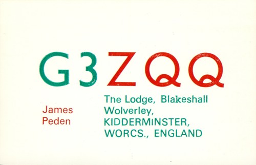 Qsl card radio uk g3zqq - x,
