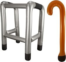 Inflatable Zimmer Frame Walking Stick Blow Up Toy Novelty Gag Joke Dress Up