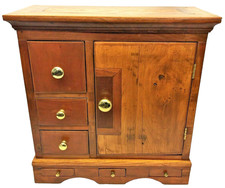 Homemade Miniature Custom Small Sliding Drawer Mixed Wood Carpentry Cabinet 