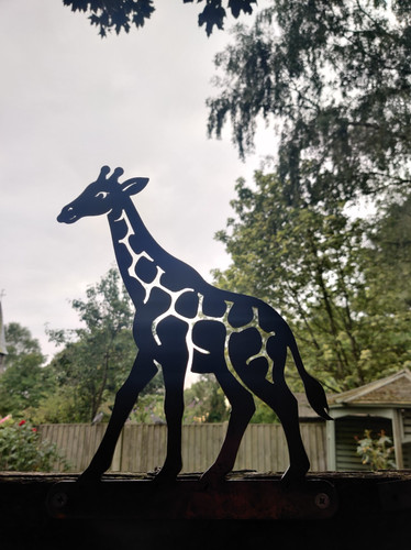 Giraffe fence topper garden - giraffe,