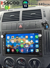 For Volkswagen MK4 MK3 Golf Polo Android Stereo Carplay Double Din 64GB+4GB +Cam