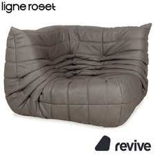 Ligne Roset Togo Textile Leather Vegan Armchair Grey Neubezug