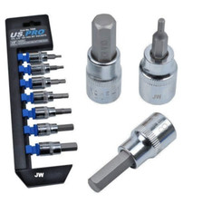 US PRO Hex Bit / Allen Key Socket Set Metric 3mm/10mm 3/8" Drive