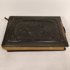 Antique 19th Century Photo Album Black & White Portraits Handwritten Notes Rare