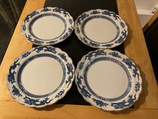 Booths Blue Dragon A8029 Set of 4 Dinner Plates 8.5 Inch Diameter. Gold Edged.