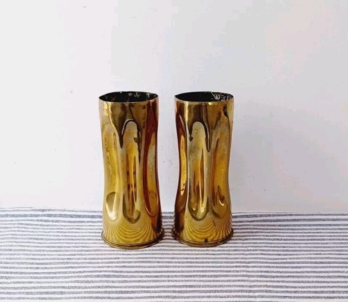 Vintage pair trench art - pair, brass