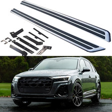 Side Steps Running Boards Bar Aluminium & ABS Design For AUDI Q7 4M 2016-23