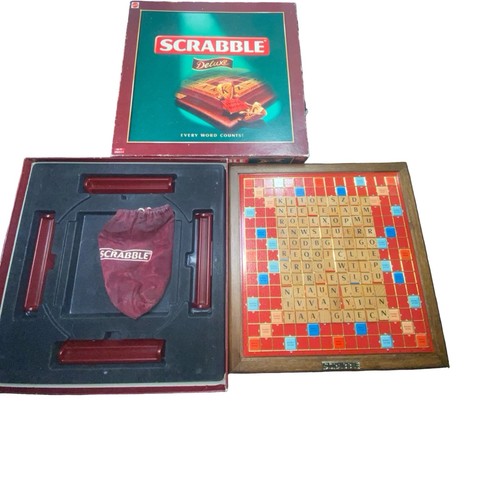 Mattel scrabble deluxe wooden - scrabble,