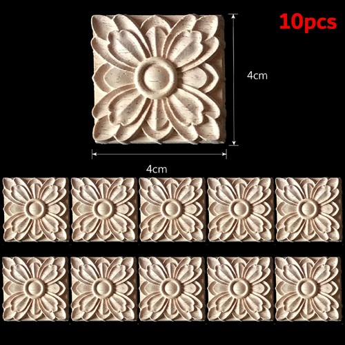 10pcs unpainted wooden carved - 10pcs,