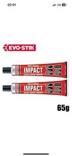 2 x EVO-STIK Multi-Purpose Glue Impact Instant Contact Adhesive 65g Fast Drying