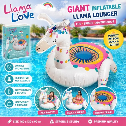 Giant inflatable llama pool - inflatable,