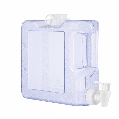 Clear water jug with tap - clear,