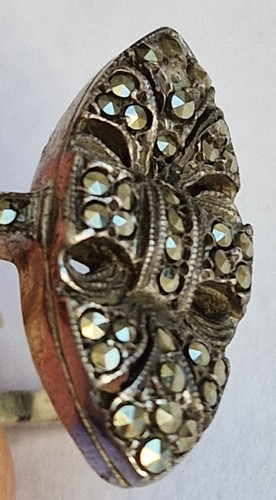 Vintage silver marcasite ring - vintage,