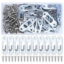 40 Pcs Keyhole Hangers, Picture Hangers, Metal Keyhole Hanging Plates, Screws