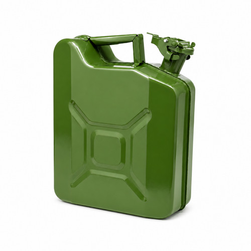 Green metal jerry can litre - metal,