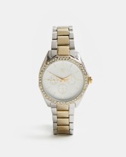 gold Diamante chain link watch 