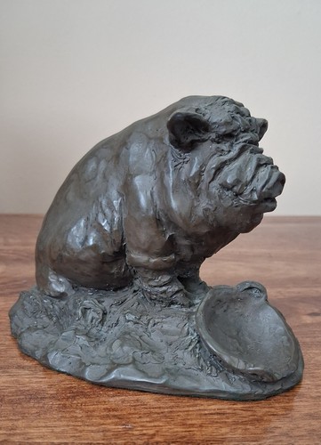 Bronze resin pig - resin, sculpture