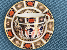 2pcs Royal Crown Derby Old Imari 1128 Smooth Tea Cup & Saucer Set - All 1st