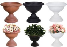 Round Grecian Urn Planter Flower Pots Home Garden Plastic Patio Basket 42cm