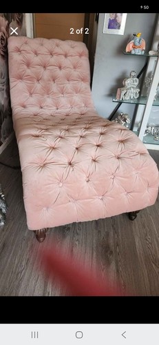 Pink tufted velvet chaise - pink,