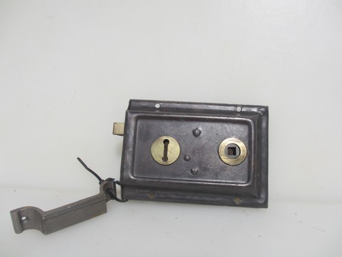 Vintage iron door rim lock - door,