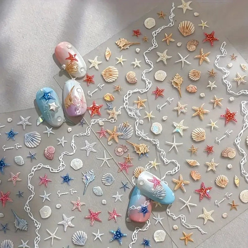 Summer ocean nail - ocean, stickers
