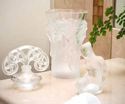 Stunning lalique fantasia vase - lalique,