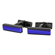 Montblanc Mens Cufflinks Meisterstuck Bar Blue Glass Inlay Christmas Gift 4583G