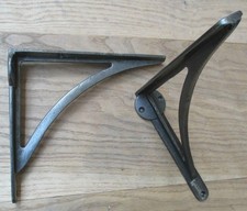 Rustic iron shelf brackets shelving vintage old wall mounting PAIR 8"/4"