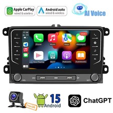 AI Voice Car Stereo Radio Head Unit For VW GOLF MK5 MK6 4G+64G Carplay FM+Camera