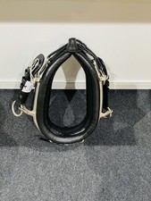 Horse Driving Collar 22” Black Leather Set – Hames,  Traces Carriers