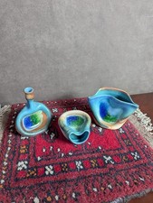 Greek Studio Pottery Victor B Ceramics Handmade Greece Vases Collection Blue