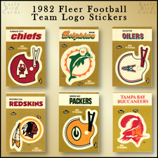 1982 Fleer NFL Team Action Football Logo Stickers / U Pick Cards / Buy4+ Save25%