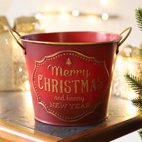 Tin pail planter 15cm - 15cm, metal
