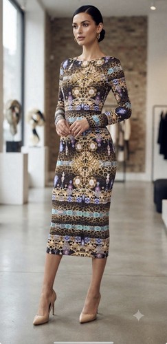Lipsy jewel print stretch long - print,