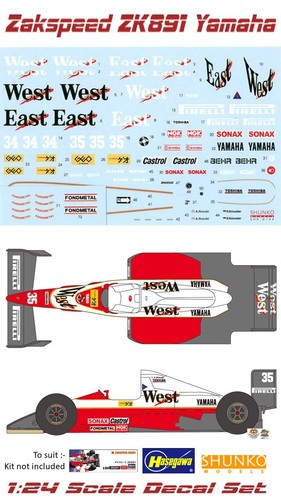 Zakspeed zk891 f1 decal - 1:24,