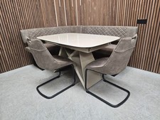 Mirage Ceramic Extending Dining Table, Corner Bench & 2x Chairs RRP-£2823