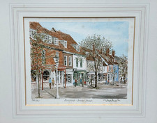 ALRESFORD BROAD STREET UK HAND SIGNED WATERCOLOR LITHOGRAPH ENGLAND
