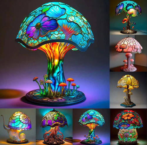 Mushroom lamp resin usb - lamp,