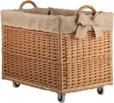 Rustic Wicker Log Basket with